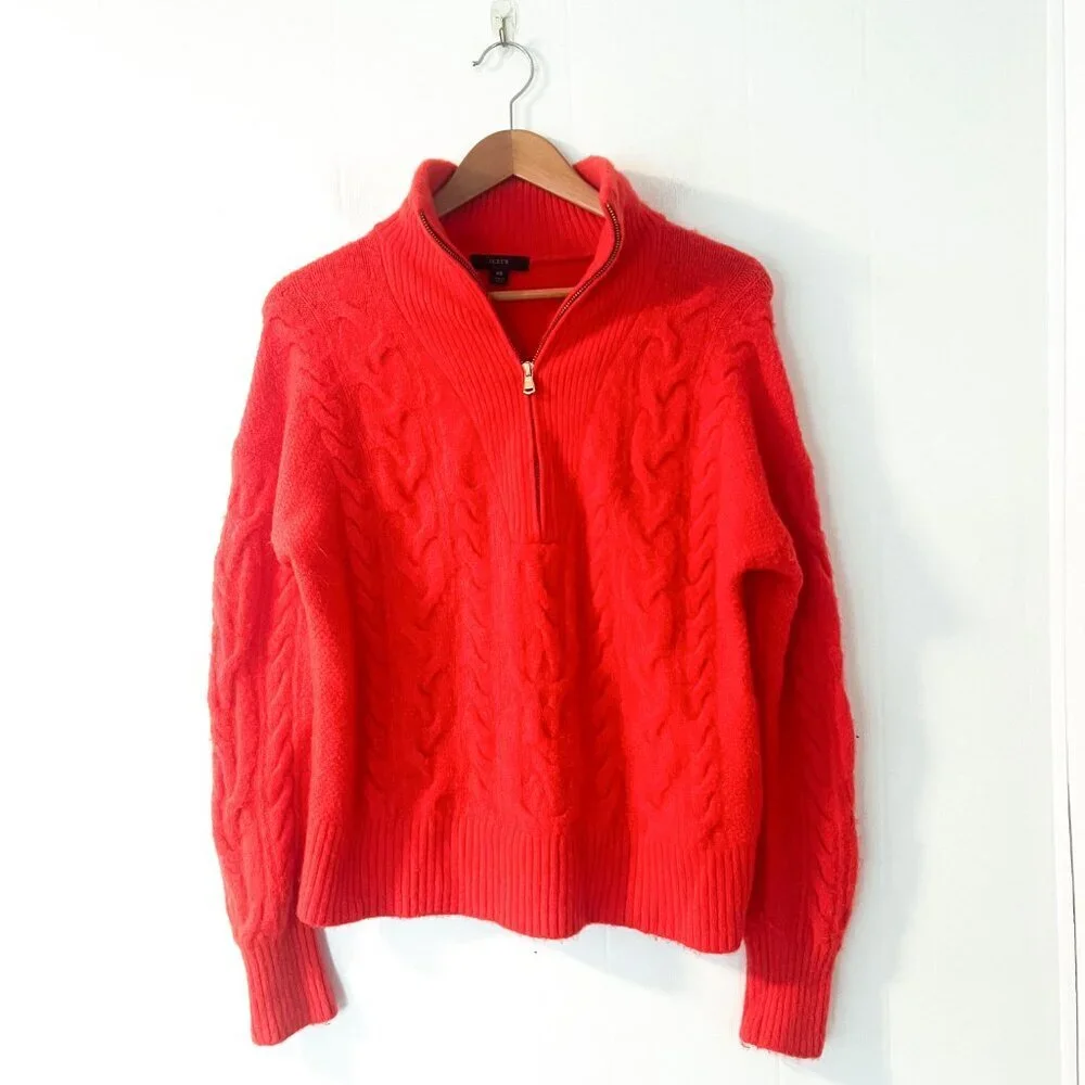 J. Crew Cable Knit Half-Zip Sweater In Supersoft Yarn - Picture 6 of 13